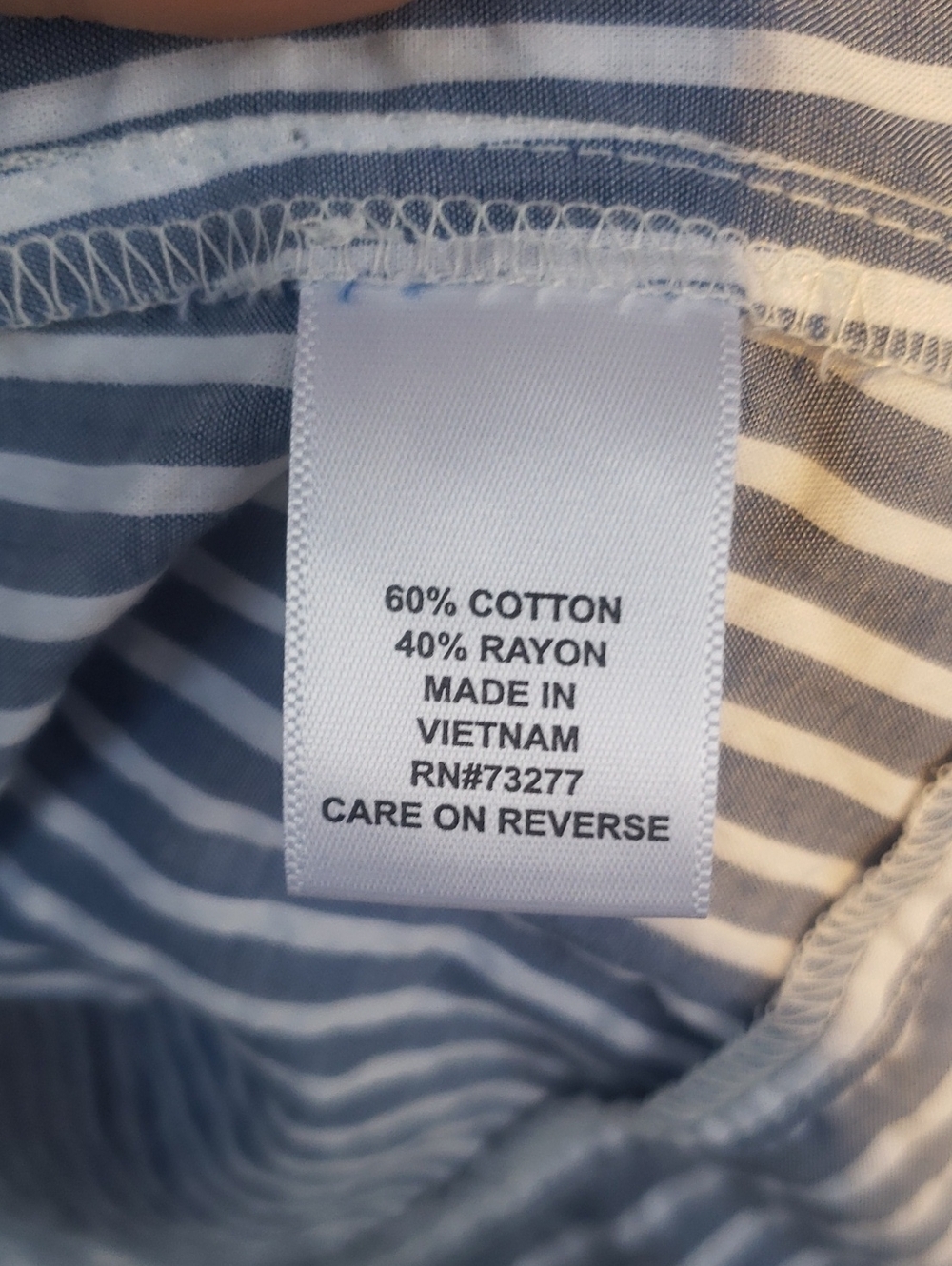 ELLE Light Blue White Striped Sleeveless Tie Front Blouse Shirt Top L EUC - Picture 4 of 4